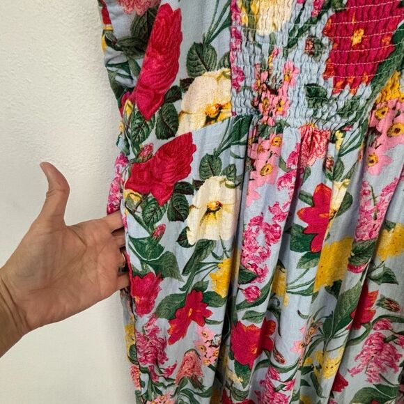 NWT Old Navy Multicolored Floral Jumpsuit Womens XL Linen Blend Boho Cottagecore - Picture 13 of 15